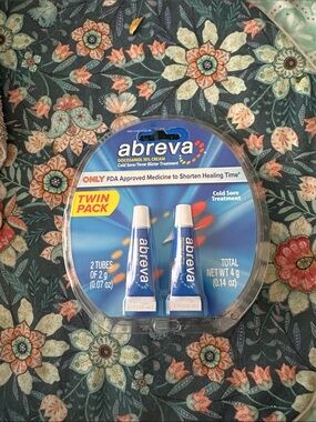 Abreva Cold Sore Cream Twin Pack - Blue Packaging